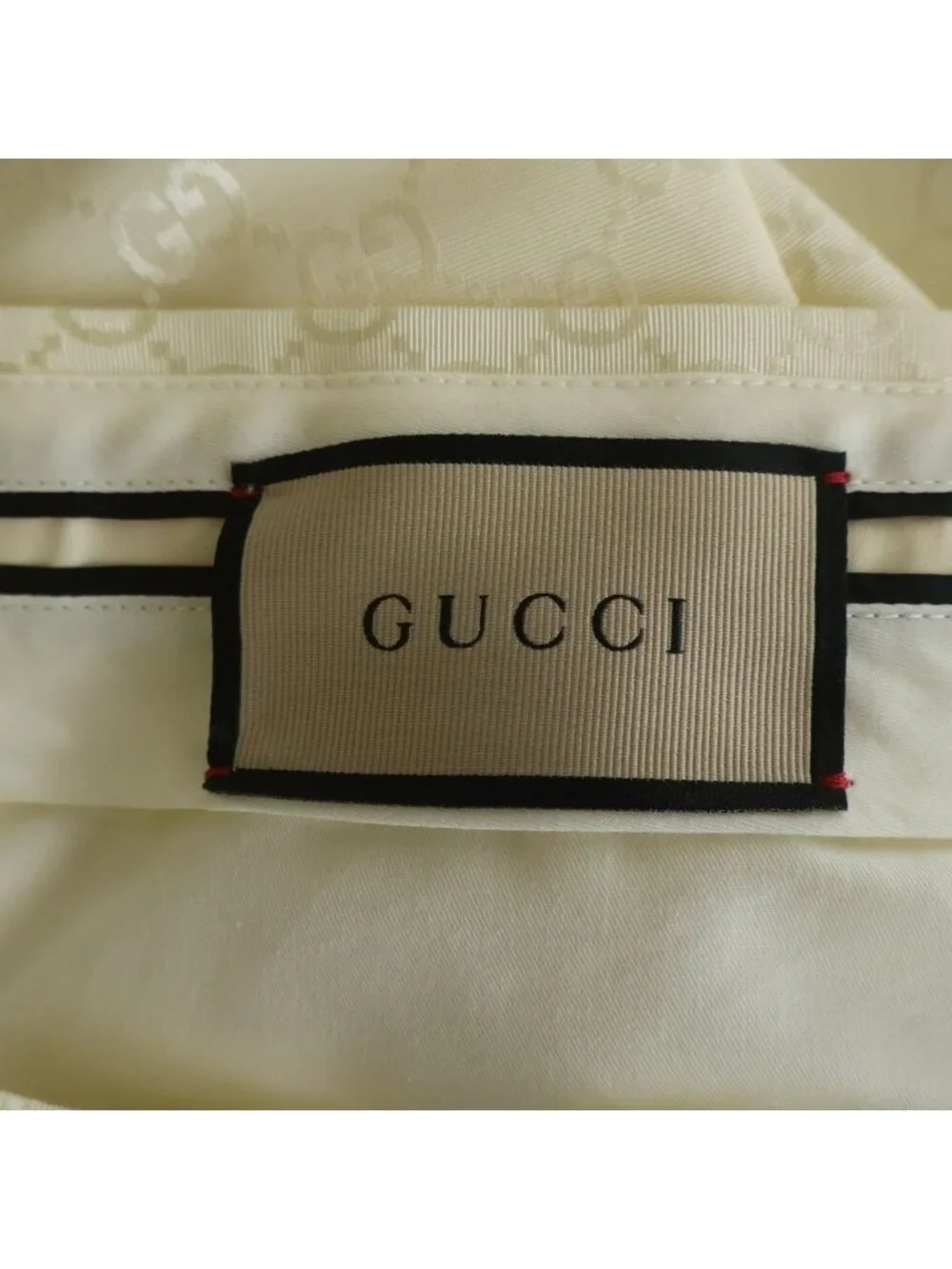 Gucci GG Pants All Over Pattern Ivory Viscose Cotton 48